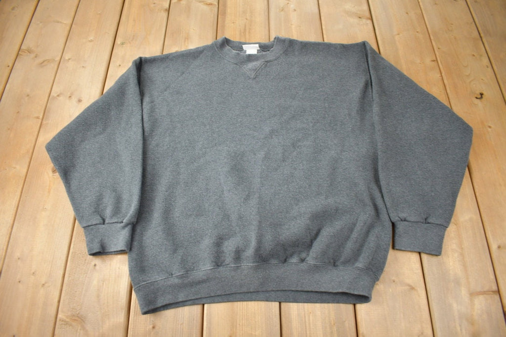 Vintage 1990s Pro Spirit Gray Blank Crewneck Sweatshirt Made In USA