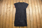 Vintage 1960s Short Sleeve Mock Neck Mod Mini Dress