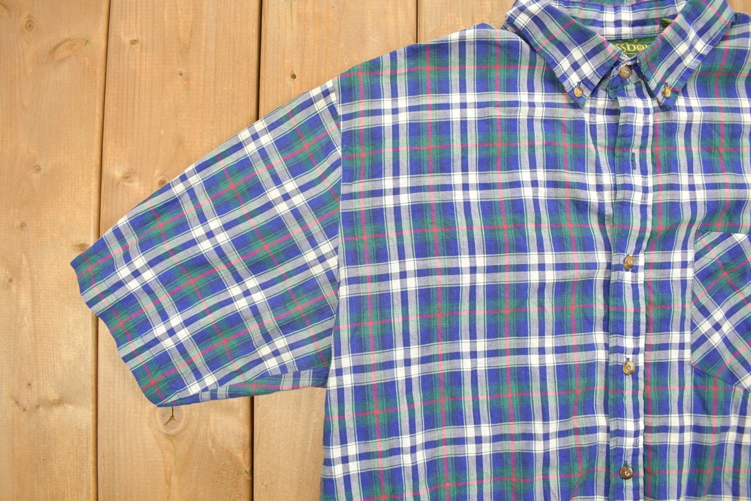 Vintage 1990s Crossbow Plaid Button Up Short Sleeve Shirt