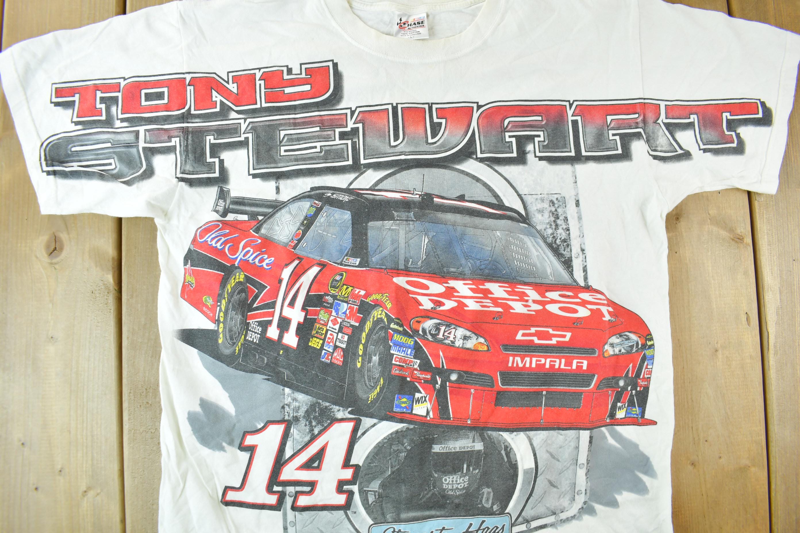 Vintage Y2K Tony Stewart All Over Print NASCAR Racing T-Shirt