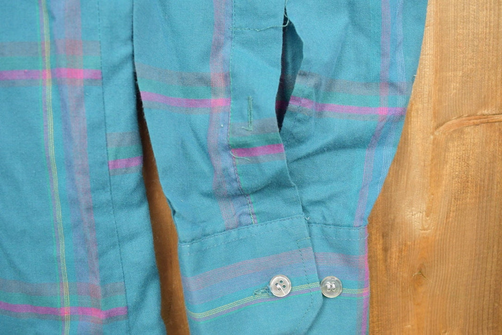 Vintage 1990s Tip Top Plaid Check Button Up Shirt
