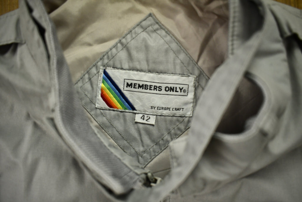 Vintage 1990s Members Only Light Blue Windbreaker Jacket