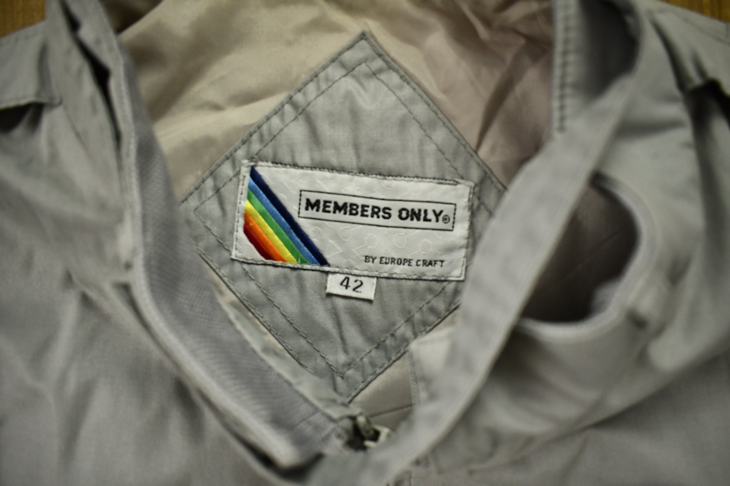 Vintage 1990s Members Only Light Blue Windbreaker Jacket