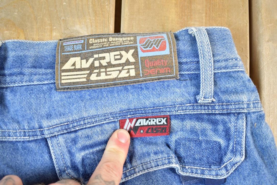 Vintage 1990s Crazy Avirex Denim Jeans Size 40 x 30