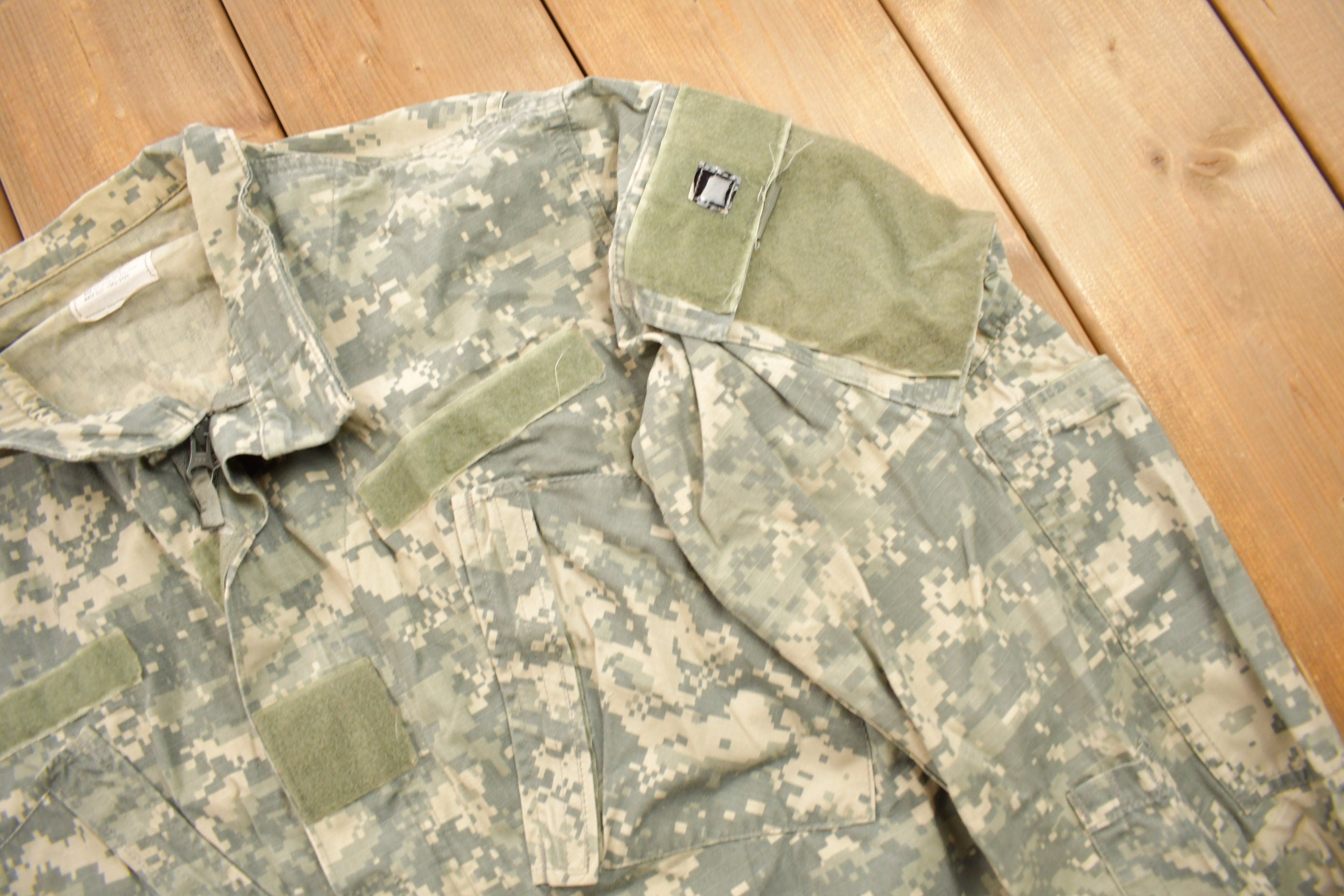 Vintage Army Digital Camo Military Button Up Shirt