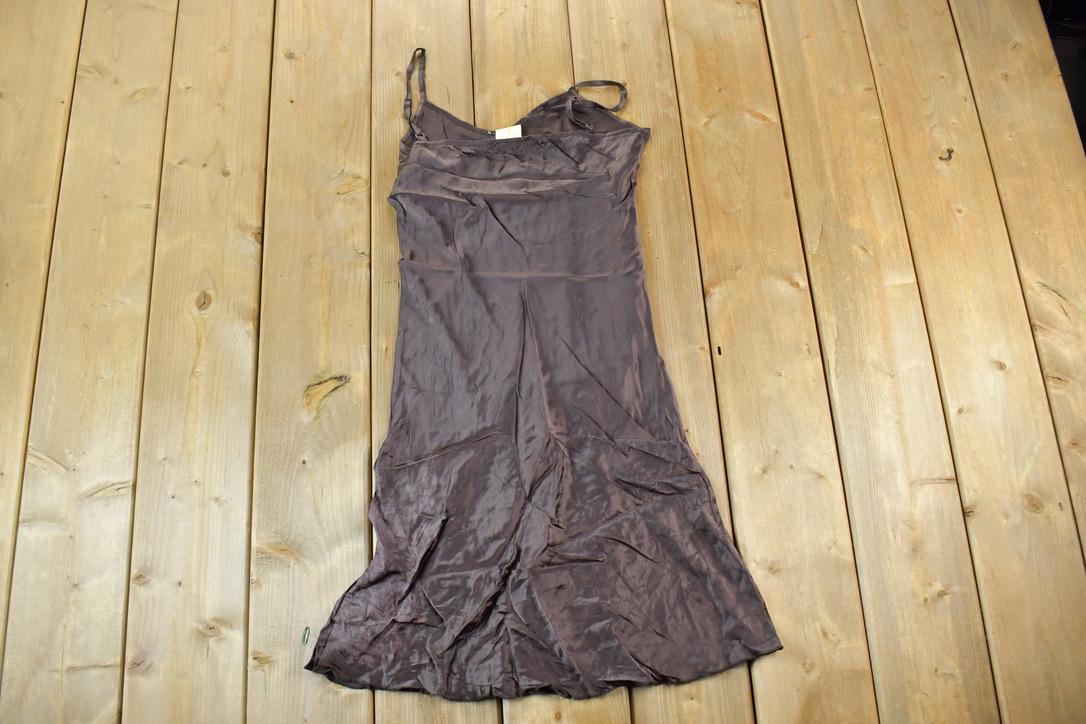 Vintage Y2K Vigoss Brown Mini Dress / Y2k Vintage Bedazzled Tops / Retro Womenswear / Mod Fashion