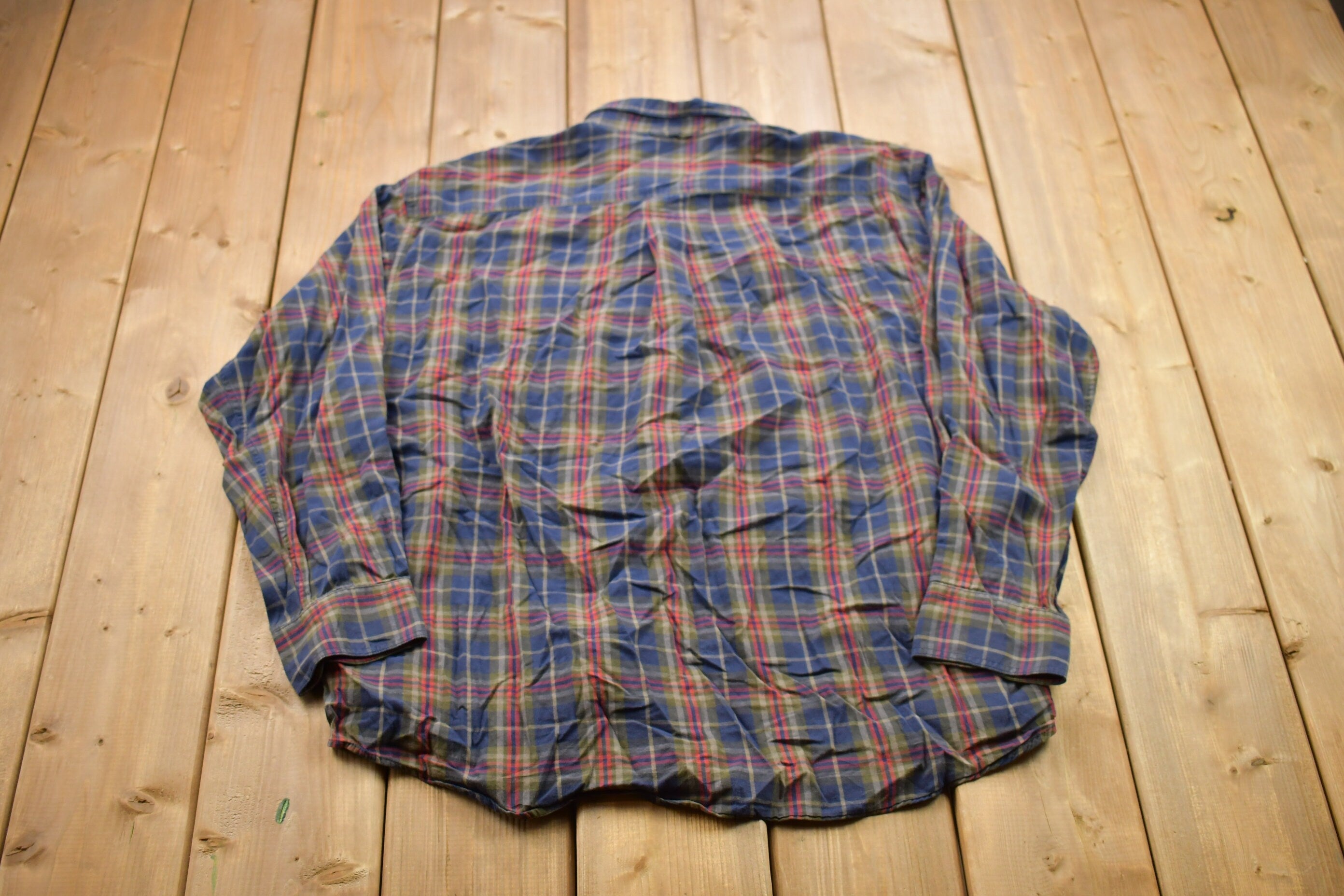 Vintage 1990s Plaid Timberland Weathergear Flannel Button Up Shirt