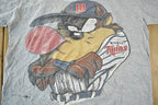 Vintage 1990s Looney Tunes Minnesota Twins MLB Cartoon Promo T-Shirt