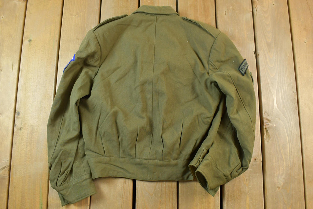 Vintage Military Jungle Expert Peace Sign Button Up Army Jacket