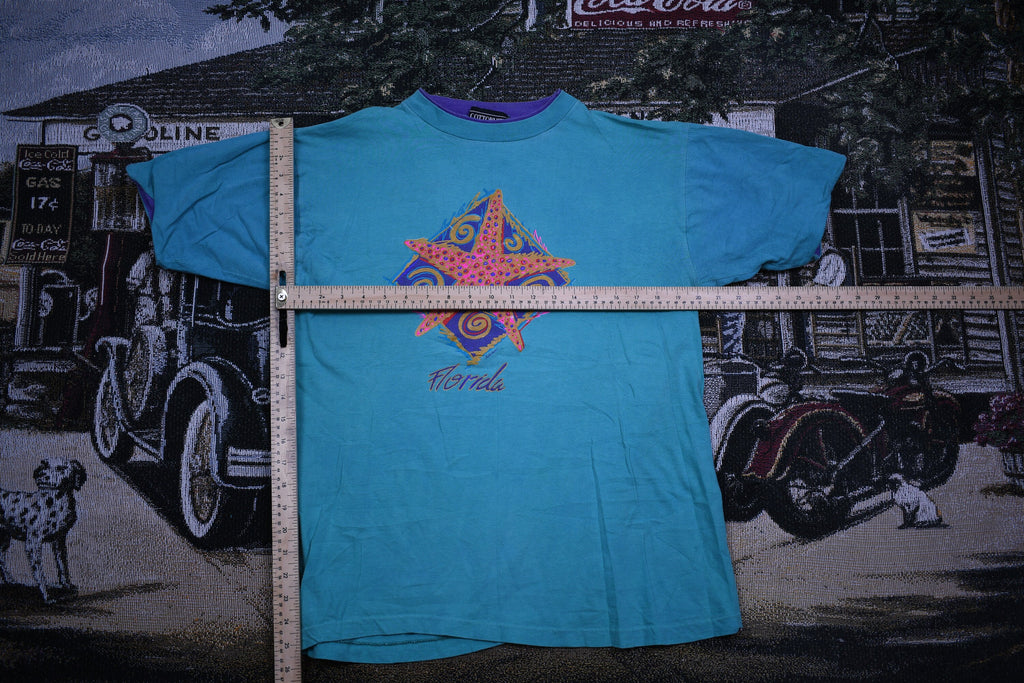 Vintage 1990s Florida Star Fish Graphic Souvenir T Shirt