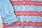 Vintage 1990s Jean Michaud Knit Abstract Pattern V Neck Sweater
