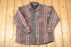 Vintage 1990s Five Brother Plaid Lined Button Up Shirt Men's L /