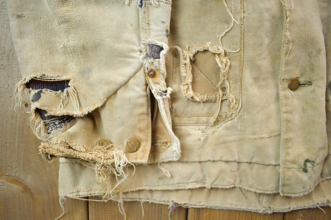Vintage 1970s Carhartt Blanket Lined Chore Coat Heavily Distressed