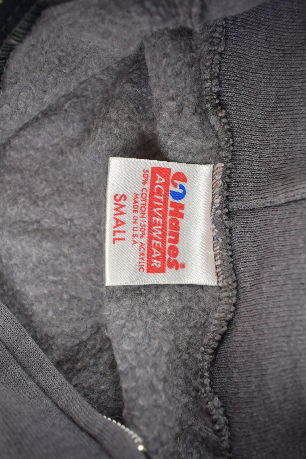Vintage 1990s Hanes Blank Zip-Up Hoodie Made In USA