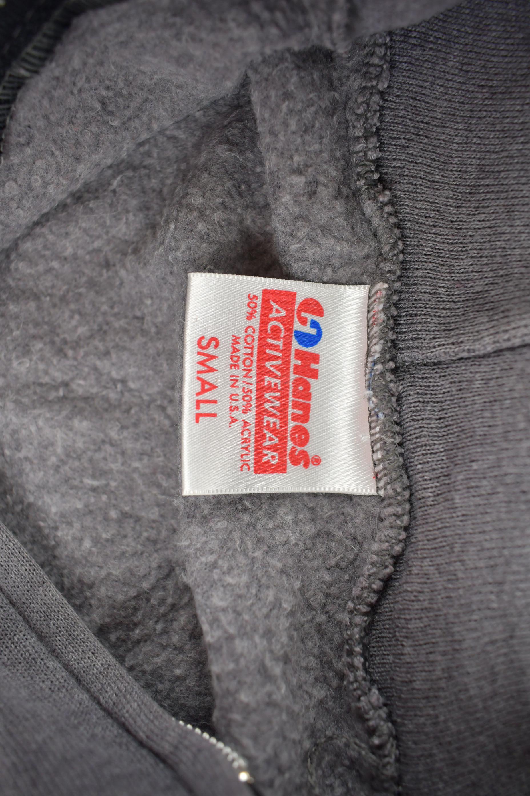 Vintage 1990s Hanes Blank Zip-Up Hoodie Made In USA