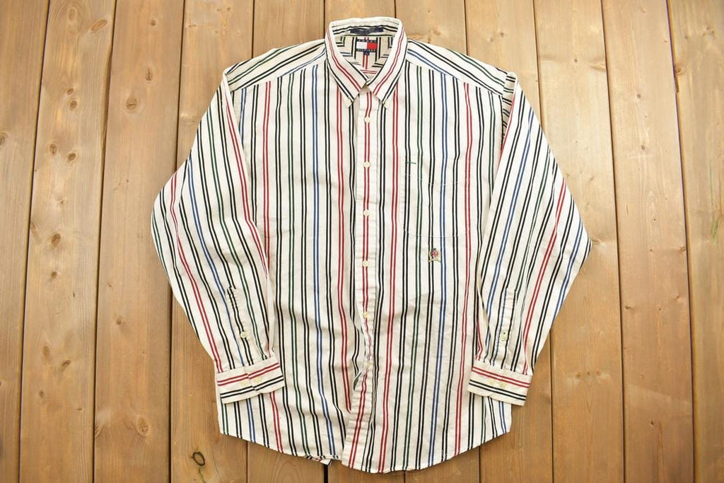 Vintage 1990s TOMMY HILFIGER Blank Button Up Shirt  1990s Button Up  Vintage Flannel  Basic Button Up