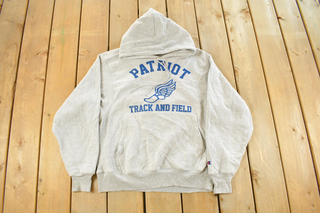 Vintage 1990s Champion Reverse Weave Patriot Track & Field Hoodie Sweatshirt Men's Small