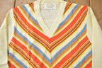 True Vintage 1960s Deadstock Helen Sue Long Sleeve Psychedelic Nylon Blouse Knit Sport Top