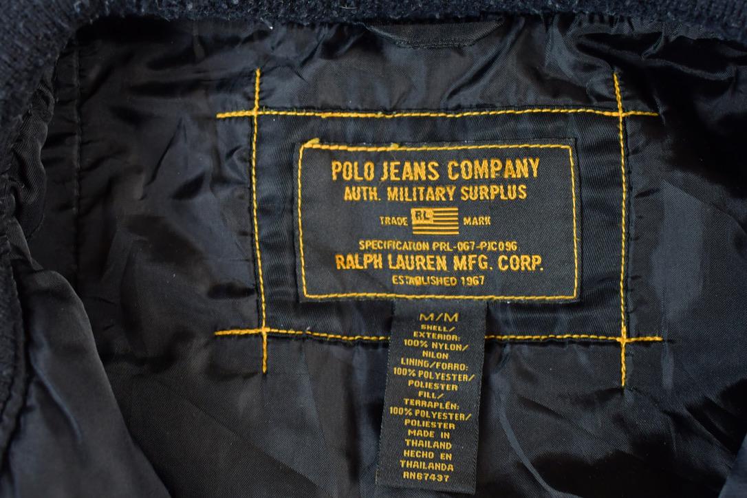 Vintage 1990s Polo Jeans Company Light Military Bomber Jacket