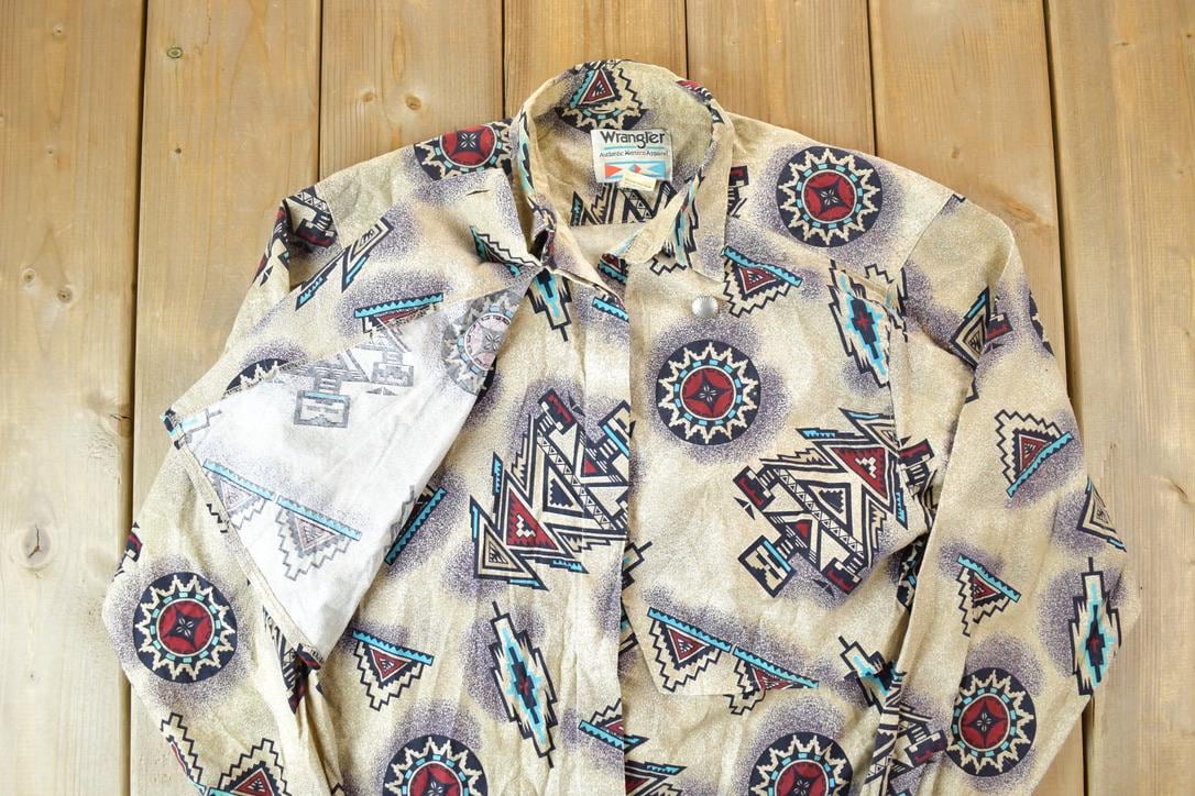 Vintage 1980s Wrangler Western Style Snap Button Shirt