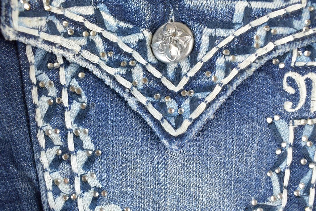 Vintage Y2K Miss Me Bedazzled Low Rise Jeans Size 26x31