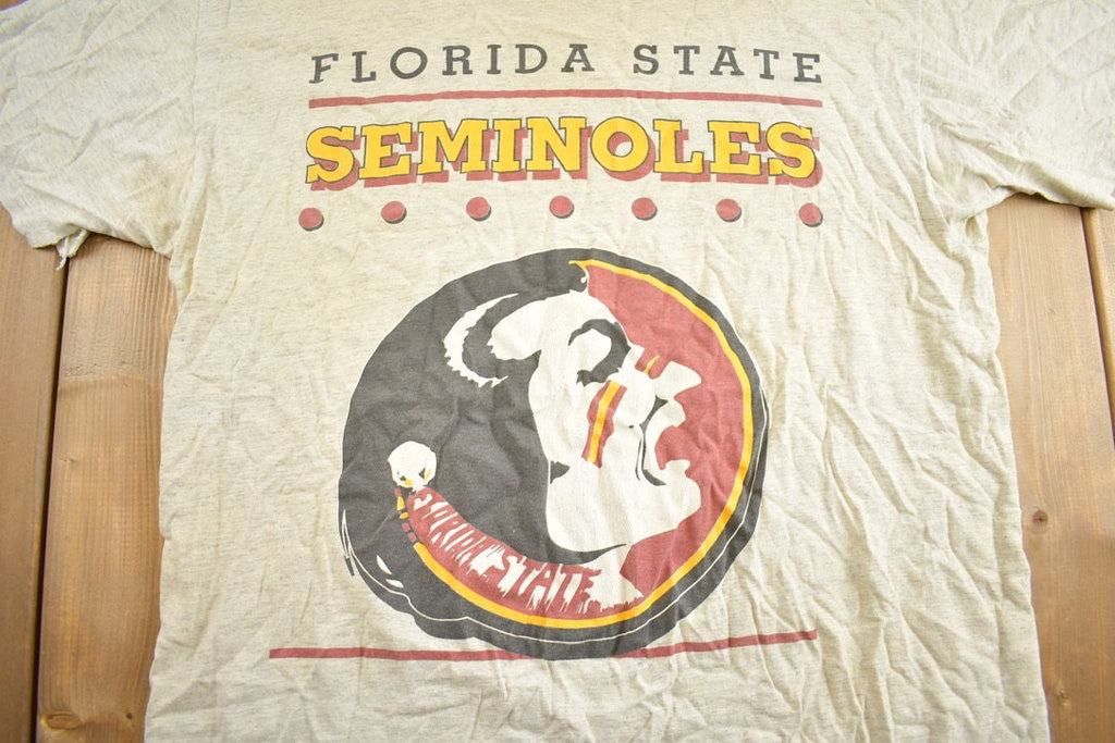 Vintage 1990s Florida State Seminoles Single Stitch Graphic T-Shirt Made In USA