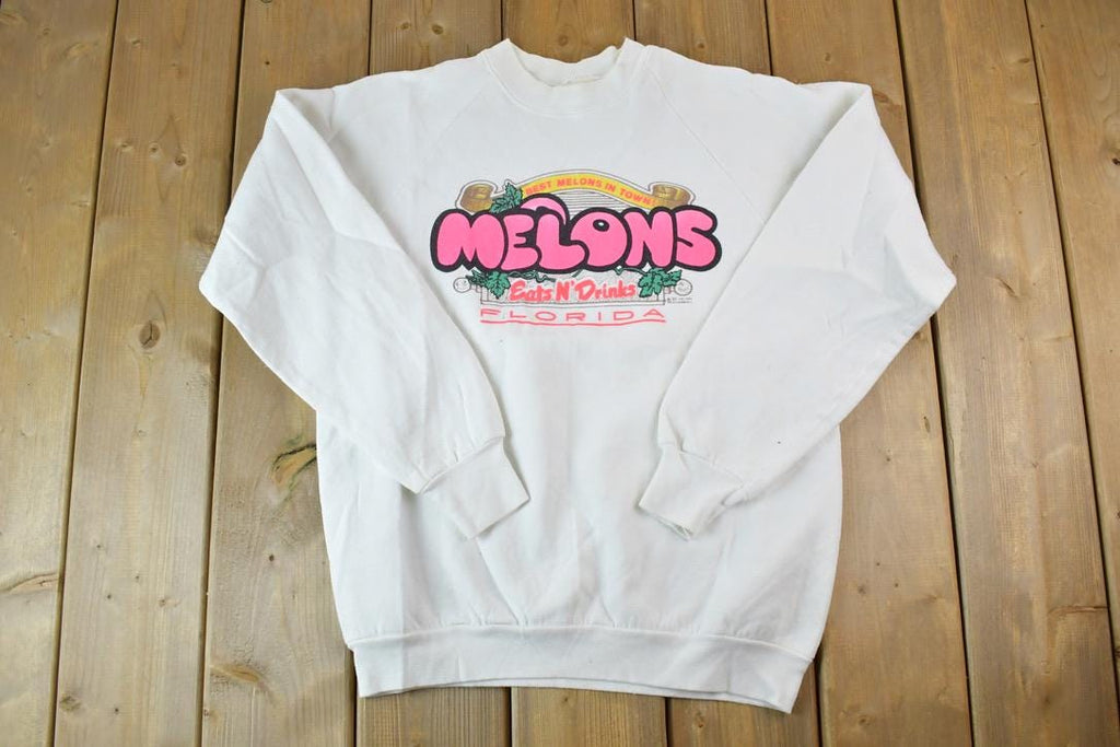 Vintage 1990s Melons Eats And Drinks Florida Crewneck Sweatshirt