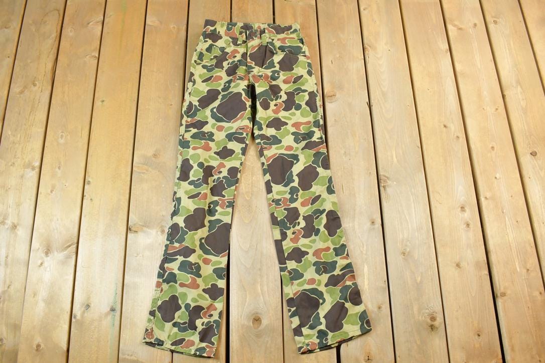 Vintage 1970s Charles Bay Camouflage Pants Size 24 x 31  Street Wear  Army Pants  Military Pant's  Vintage Cargos  Made In