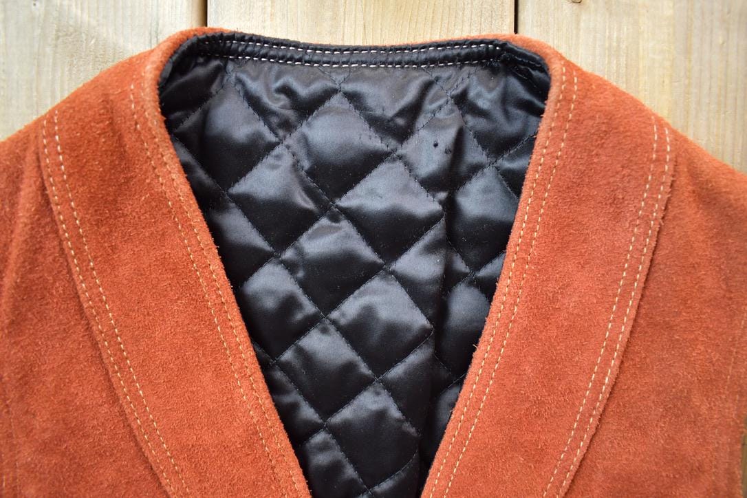 Vintage 1960s Suede Leather Womens Vest