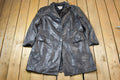 Vintage 1990s Marvin Richards Women's Full Length Leather Trench Coat Made In USA