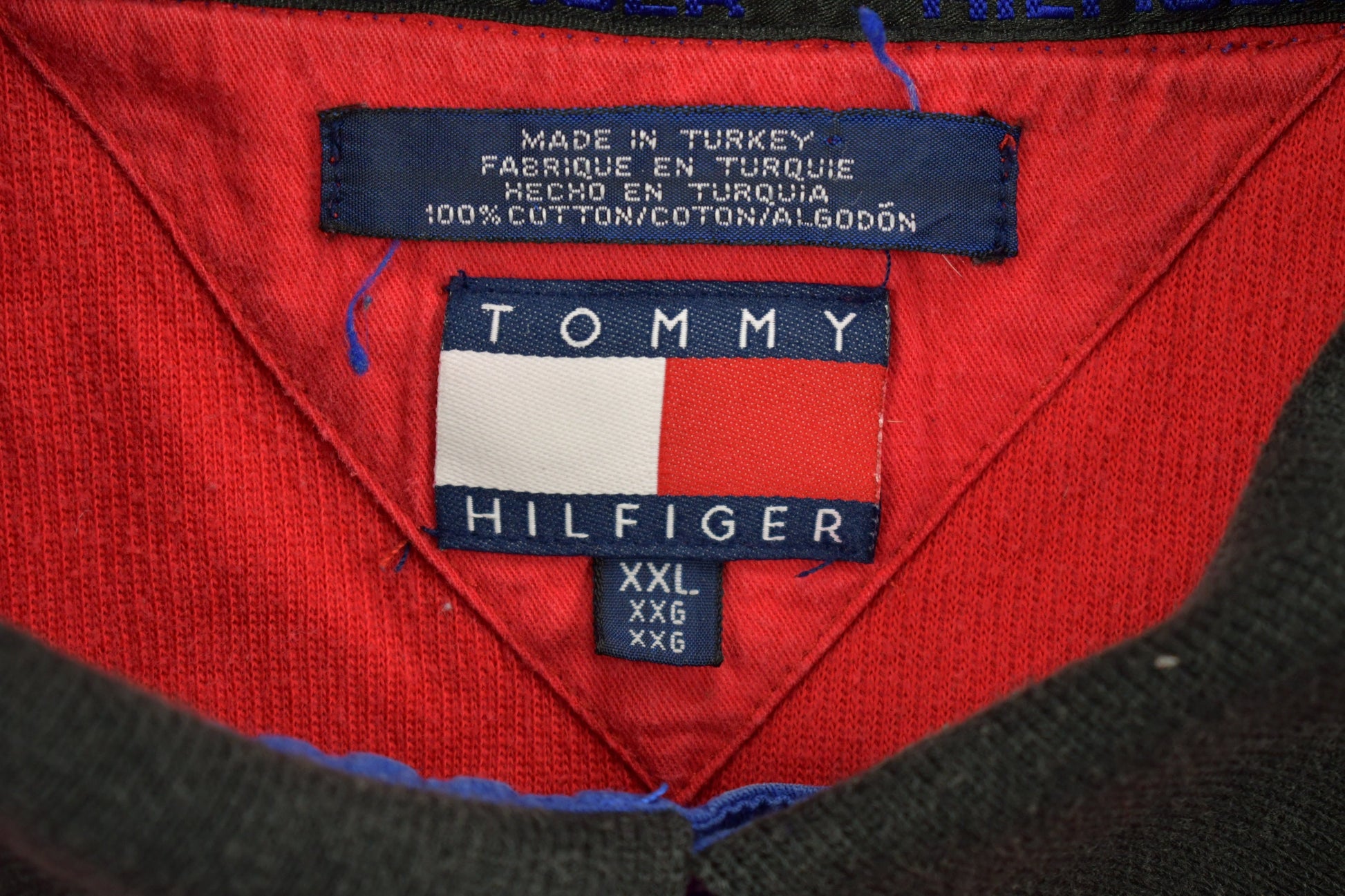 Vintage 1990s Tommy Hilfiger Collared Embroidered Quarter Zip Fleece Sweater