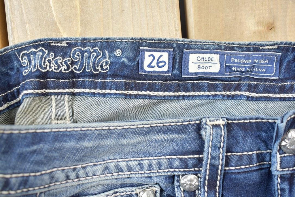 Vintage Y2K Miss Me Bedazzled Low Rise Jeans Size 26x33