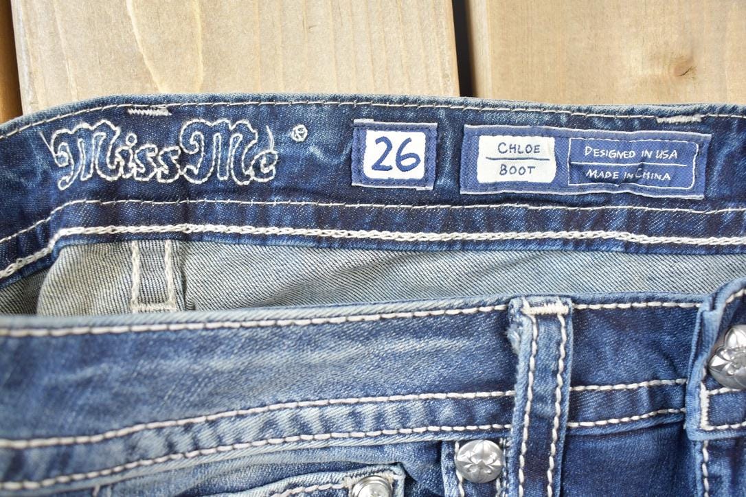 Vintage Y2K Miss Me Bedazzled Low Rise Jeans Size 26x33
