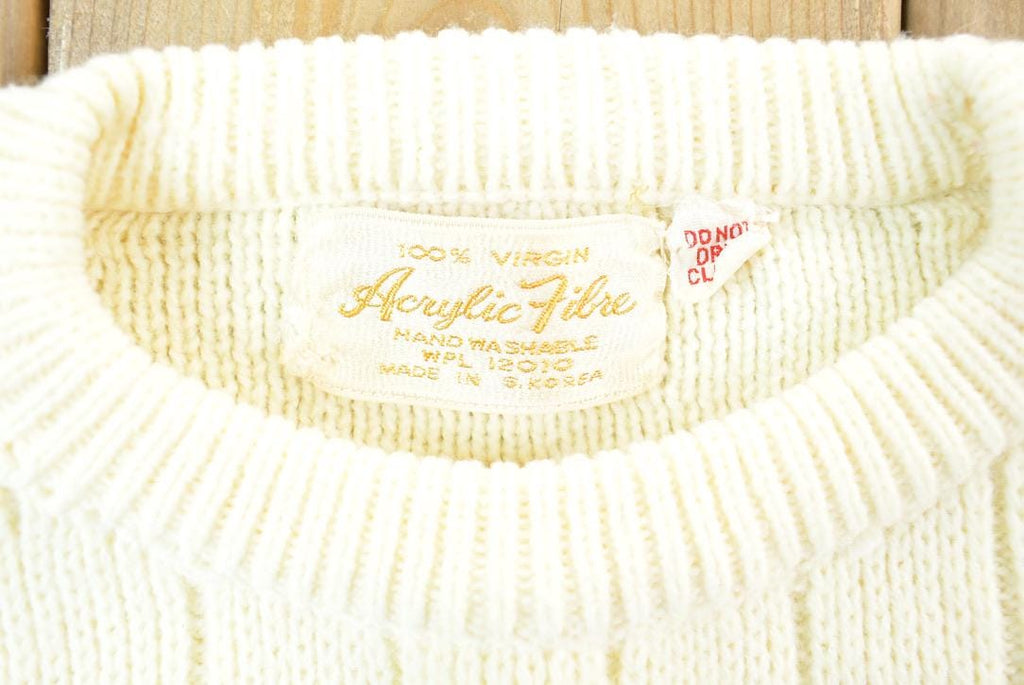 Vintage 1970s Acrylic Fibre 100% Virgin Wool Knit Crewneck Sweater