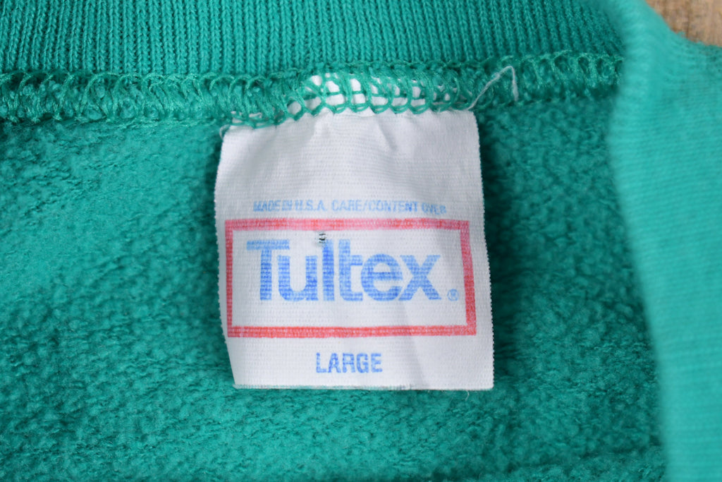 Vintage 1980s Tultex Turquoise Raglan Crewneck Sweatshirt