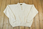 Vintage 1990s Eddie Bauer Quarter Button Knit Crewneck Sweater