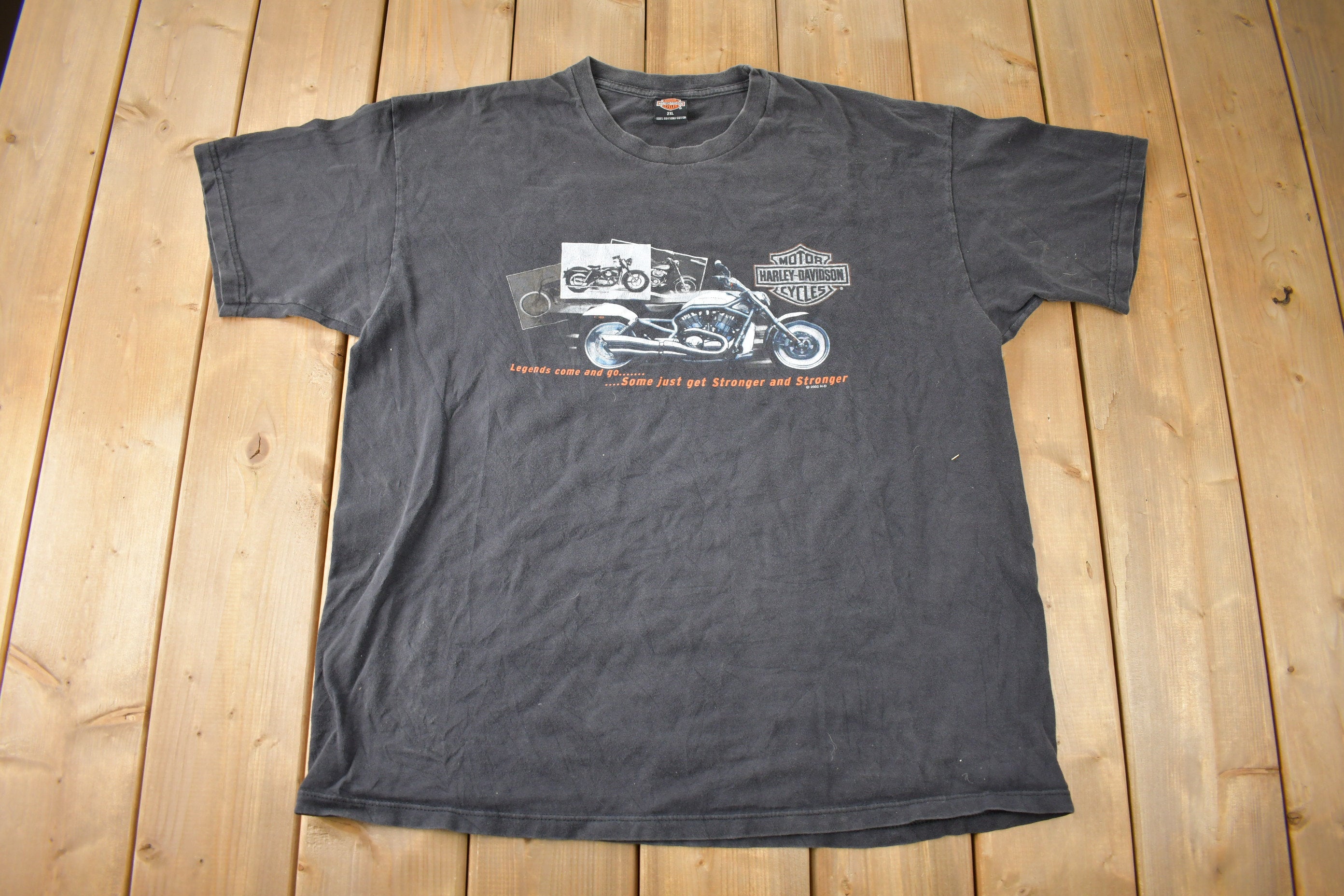 Vintage 2002 Harley Davidson Motorcycles Graphic T-Shirt Size 2XL