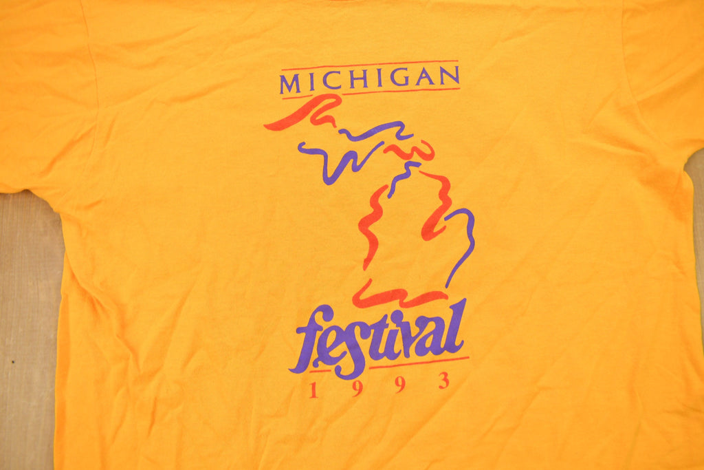 Vintage 1993 Michigan Festival Graphic T Shirt