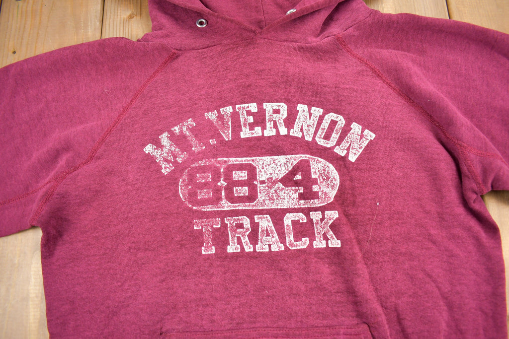 Vintage 1980s Mt Vernon Track Graphic Hoodie