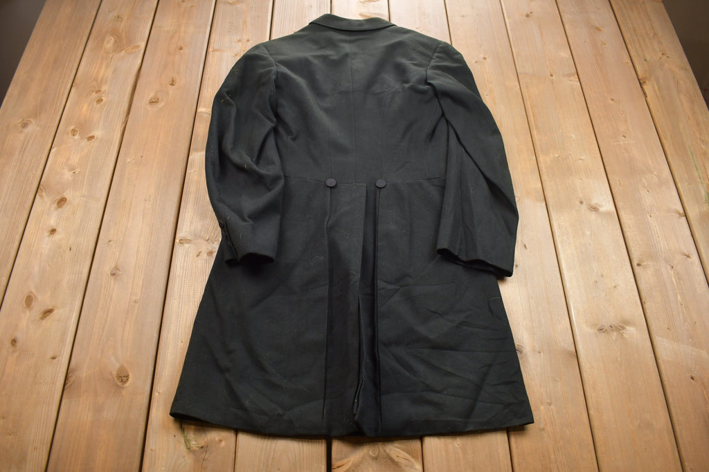 Vintage 1990s Black Button Up Pea Coat /