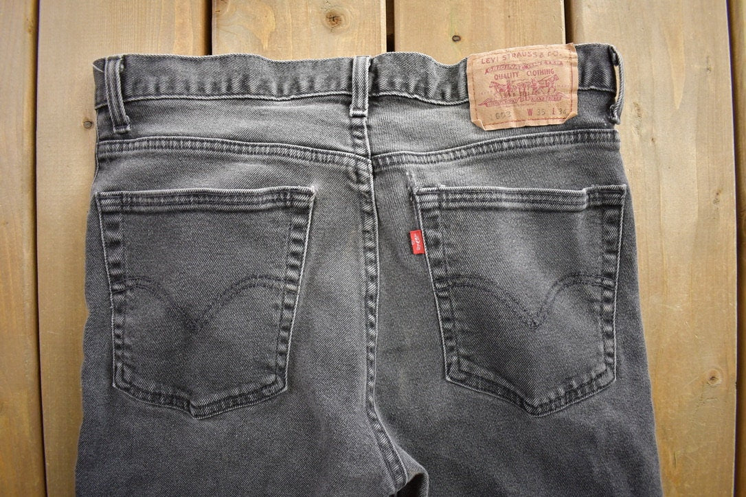 Vintage 1990s Levi's 603 Black Jeans Size 35x34 Vintage Denim