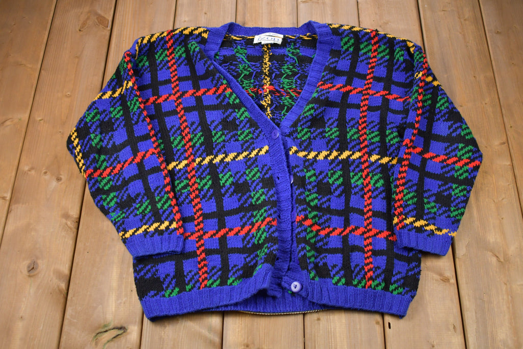 Vintage 1990s Izod Plaid Knitted Sweater