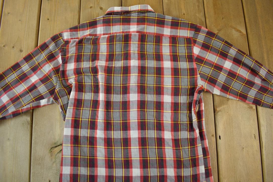 Vintage 1990s Wedgefield Flannel Checkered Button Up Shirt