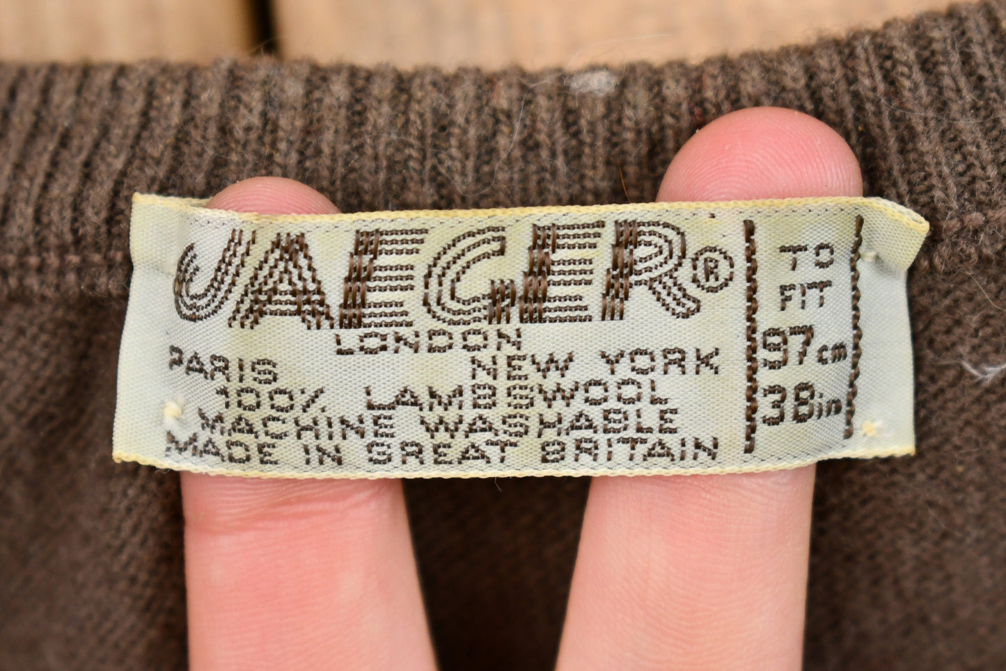 Vintage 1970s Jaeger Lambswool Knit Sweater / True Vintage / Pattern / Casual Winterwear / Pullover Crewneck Sweater / Made In Great Britain