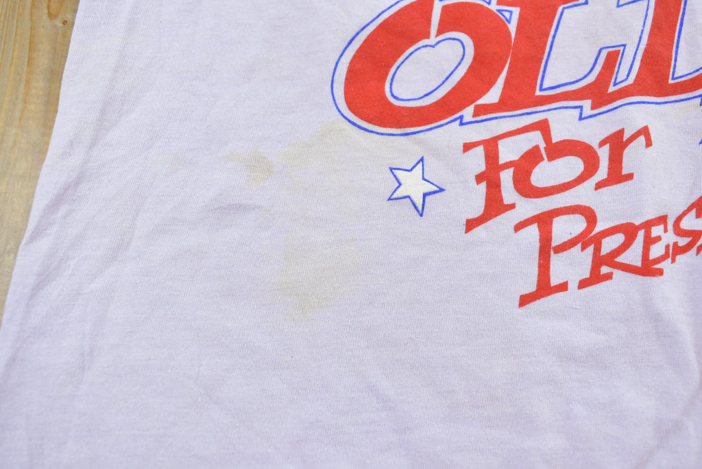 Vintage 1988 Ollie for President Oliver North Cartoon T-Shirt Mens