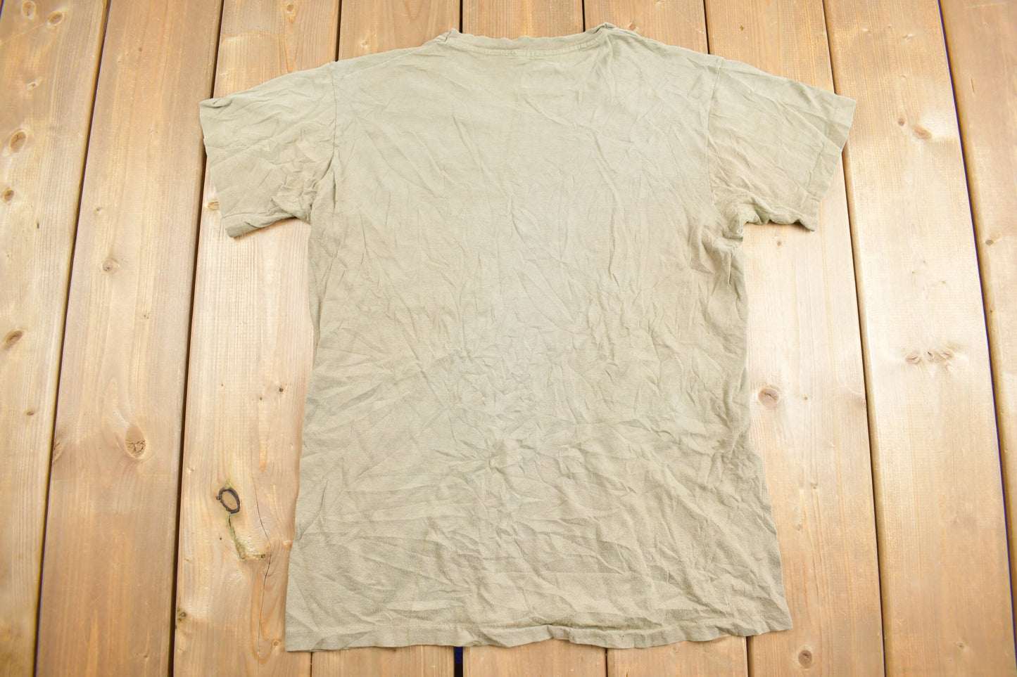 Vintage 1980s Blank Beige T Shirt / Vintage T Shirt / Streetwear / Union Made In USA