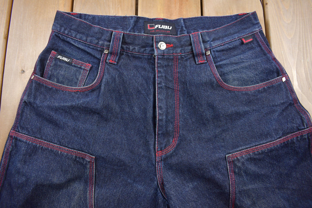 Vintage 1990s FUBU Contrast Stitch Double Knee Size 34 x 34