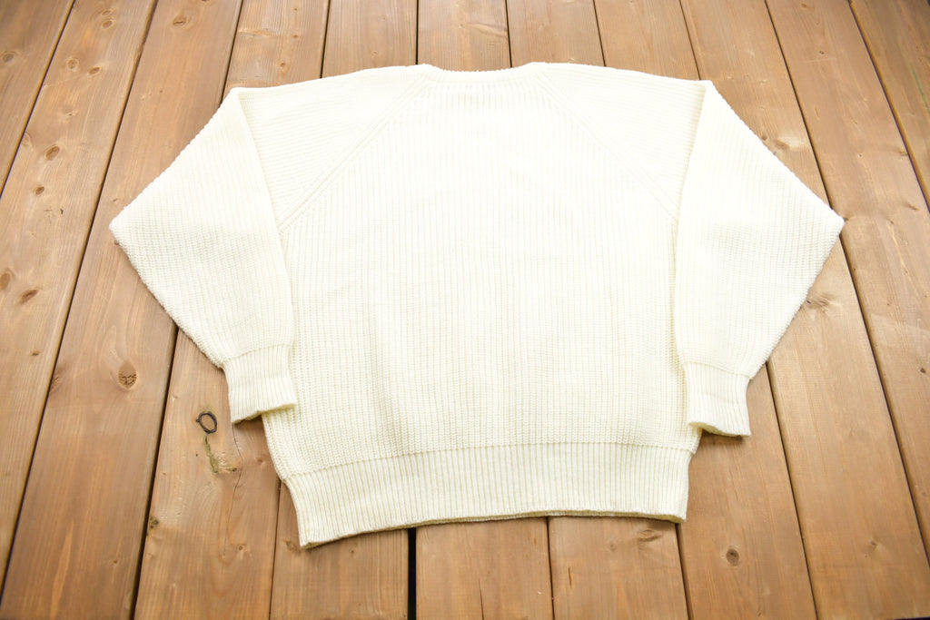 Vintage 1990s Sport Courage Knit Acrylic Crewneck Sweatshirt