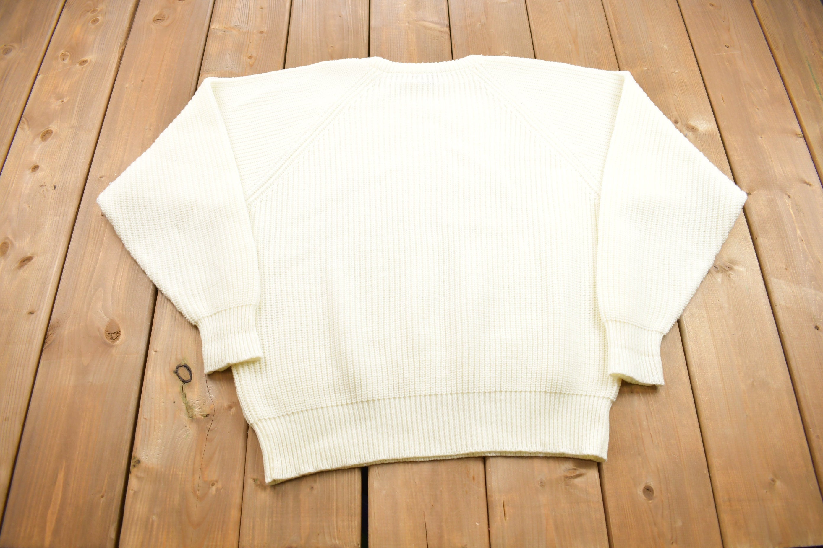 Vintage 1990s Sport Courage Knit Acrylic Crewneck Sweatshirt