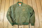 Vintage 1990s NAF Leather Bomber Jacket Made In USA
